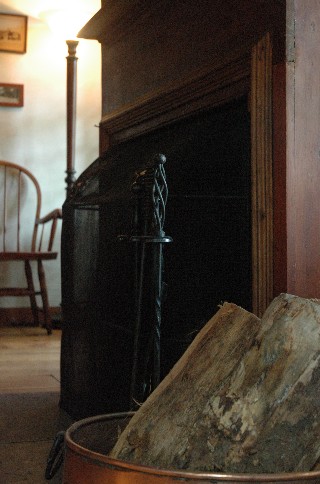 Fireplace with Wood, alternate view of Dining Room Set for Feast