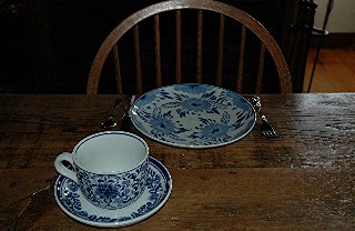 250 Year Old Chestnut Handmade Dining Table Set for Breakfast 250 Year Old Chestnut Handmade Dining Table Set for Breakfast