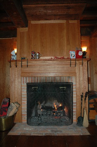 Tavern Room's Fireplace, alternate view Tavern Room Decorated for Christmas